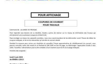 [INFO] COUPURE DE COURANT